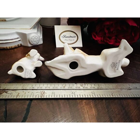 2 Lomonosov Russian Porcelain Poodle Spaniel DOG Figurine Set LOMONOSOV LFZ New - Picture 8 of 11